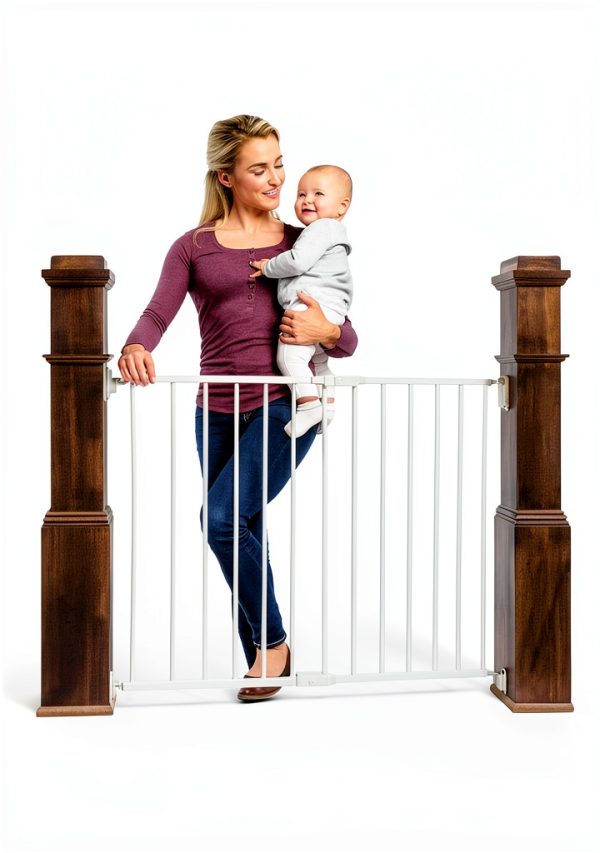 Regalo Extra Wide Baby Gate White Steel 24‑40.5in-1