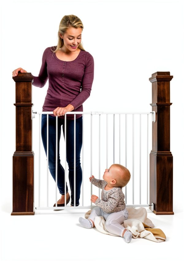 Regalo Extra Wide Baby Gate White Steel 24‑40.5in-0