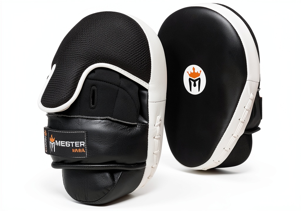 Installing Meister Leather Punching Mitts for Adults on a wooden training platform