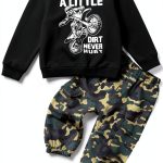 Baby Boys' Camouflage Pullover Sweatshirt and Pants Set-0