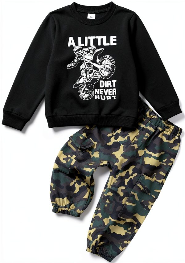 Baby Boys' Camouflage Pullover Sweatshirt and Pants Set-0