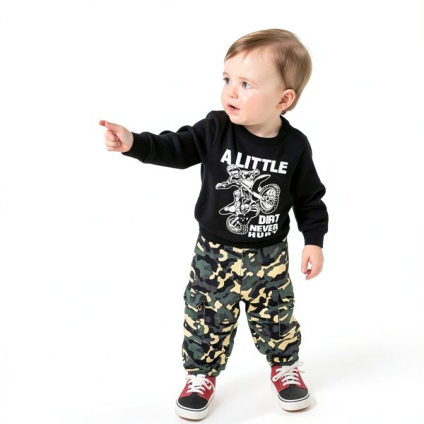Baby Boys' Camouflage Pullover Sweatshirt and Pants Set-2