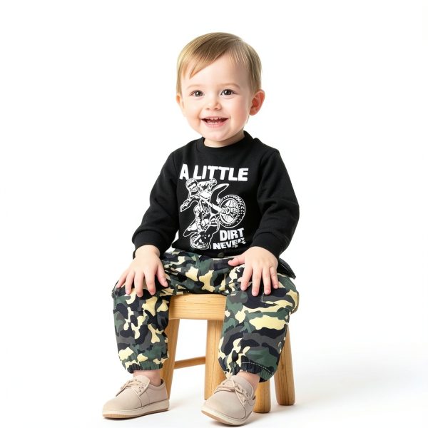 Baby Boys' Camouflage Pullover Sweatshirt and Pants Set-3