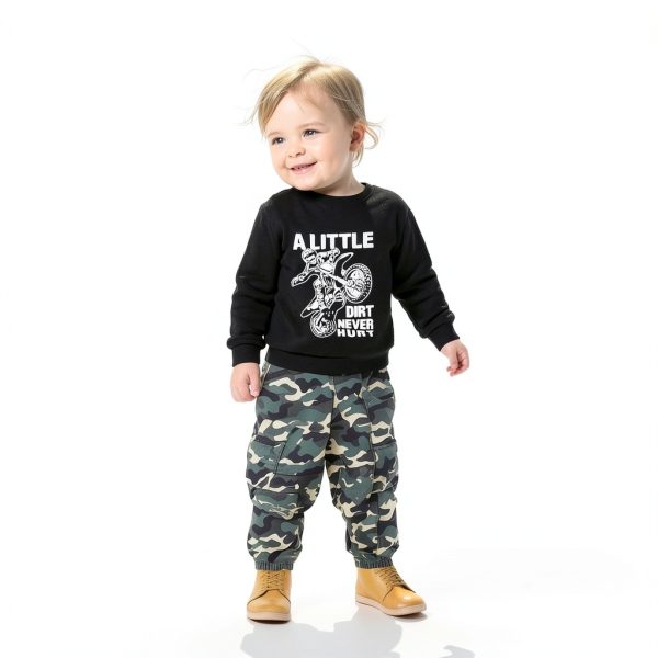 Baby Boys' Camouflage Pullover Sweatshirt and Pants Set-1