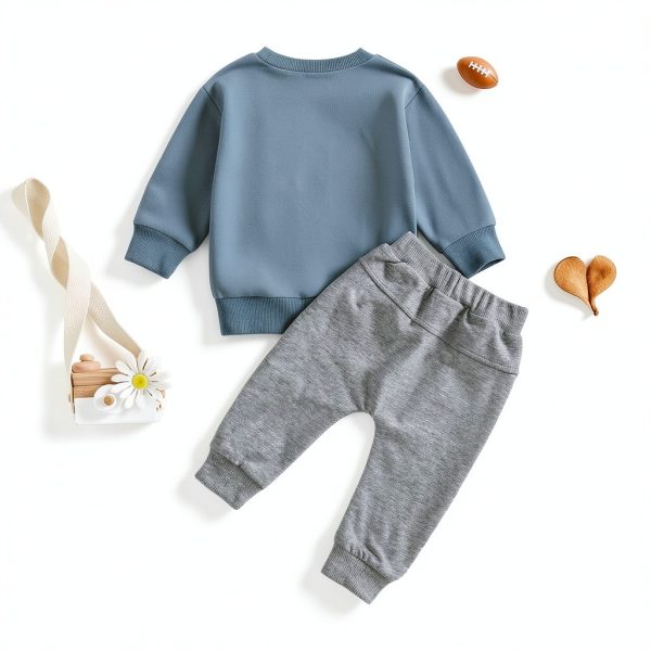 Daddy's Lil MVP Baby Boy Sweatshirt & Jogger Set – Soft Cotton, Blue &-6