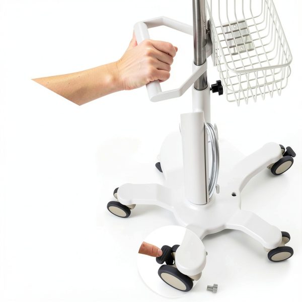 VivaComfort Portable Vital Signs Monitor Stand Adjustable Steel Cart-4