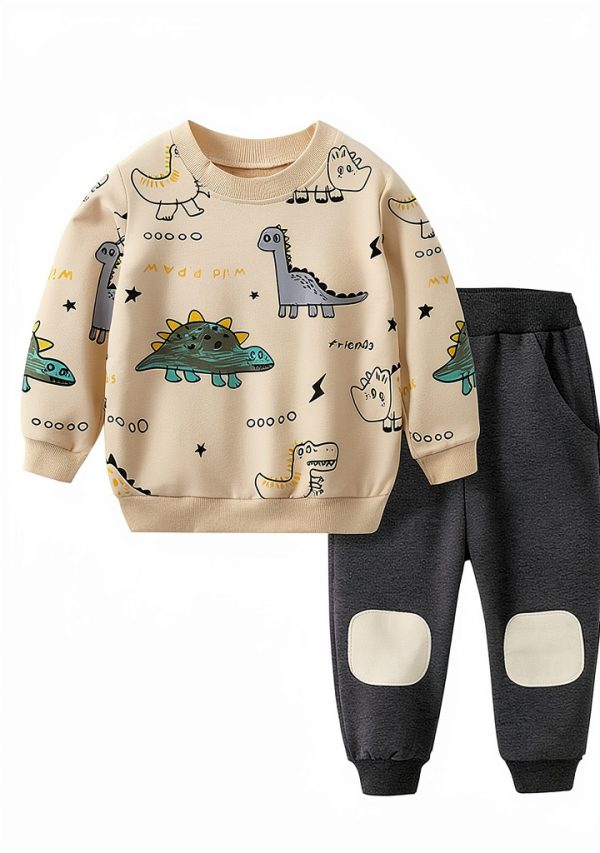 Toddler Boy Dinosaur Pants KidStyle Soft Cotton Blend Elastic Waist-0
