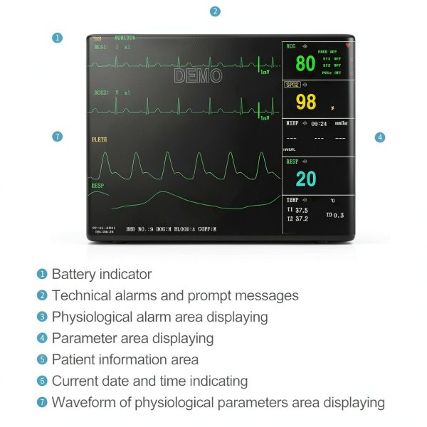 Veterinary monitor CMS6000VET Contec portable multi‑parameter-2