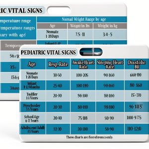 3 PCS Pediatric Vital Signs Badge Card Lab Values Rn Badge Cards for Pediatric Nurses, Clinicals and RN Students Nursing School Supplies and Accessories(2.2 x 3.8 Inches)-0