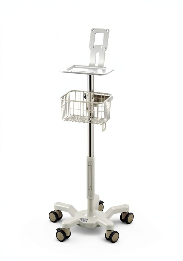 VivaDiagnostics Rolling Stand Vital Signs Monitor Metal Cart Organizer-5