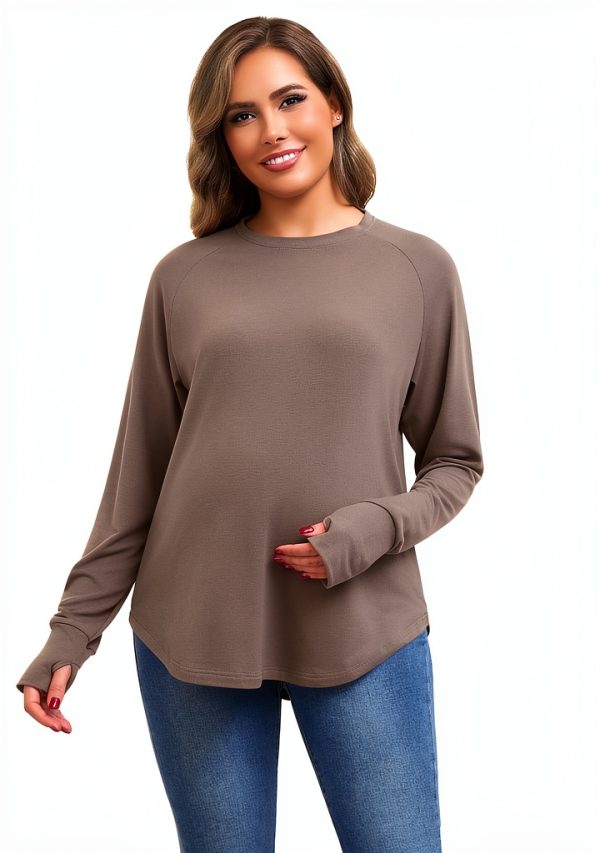 Bhome Maternity Long Sleeve Shirts 3 Pack Loose Fit Casual Tops with-4