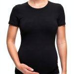 CRZ YOGA Softembrace Maternity Crewneck Short Sleeve Shirts - Soft Casual Pregnancy Tops Going Out Basic T-Shirts for Women-0