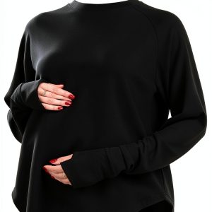 Bhome Maternity Long Sleeve Shirts 3 Pack Loose Fit Casual Tops with-0