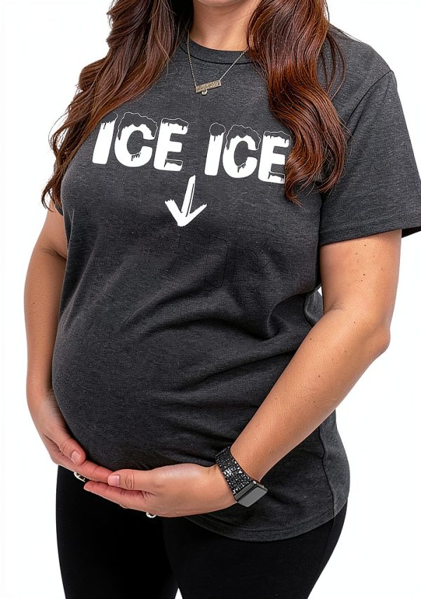 Ice Ice Baby Maternity T-Shirt Women Pregnancy Announcement Shirt-1