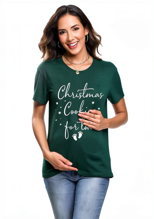 FASHGL Christmas Pregnancy Shirt Women Funny Maternity Christmas-1