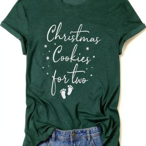 FASHGL Christmas Pregnancy Shirt Women Funny Maternity Christmas-0